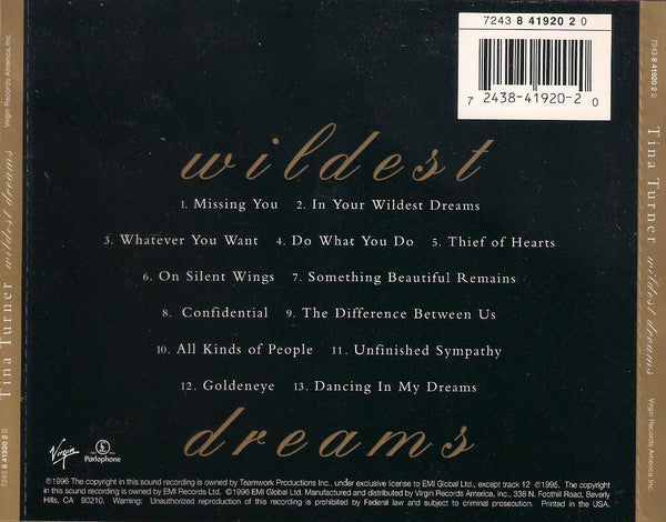 Tina Turner – Wildest Dreams CD VG+/VG+