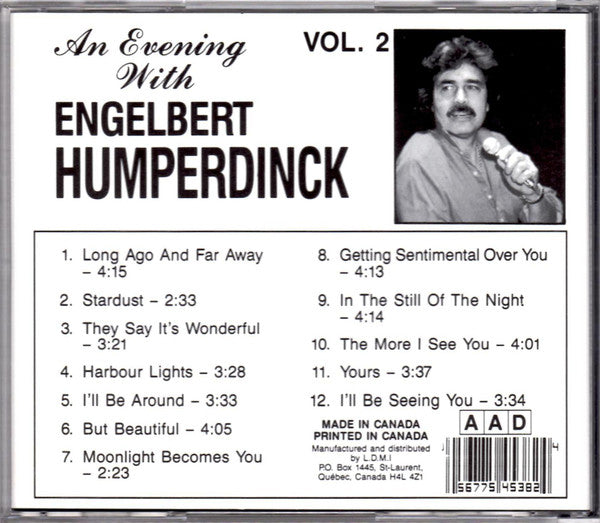 Engelbert Humperdinck – An Evening With Engelbert Humperdinck CD VG+/VG+