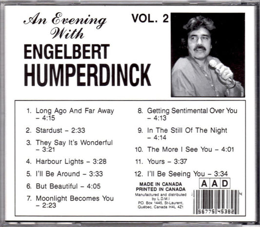 Engelbert Humperdinck – An Evening With Engelbert Humperdinck CD VG+/VG+