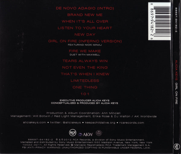 Alicia Keys ‎– Girl On Fire CD Mint Condition