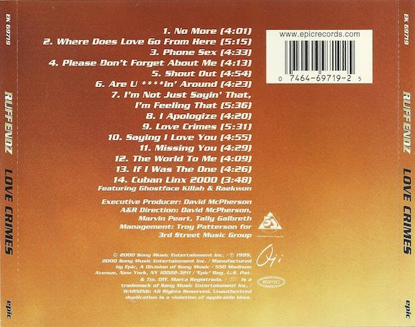 Ruff Endz – Love Crimes CD VG+/VG+