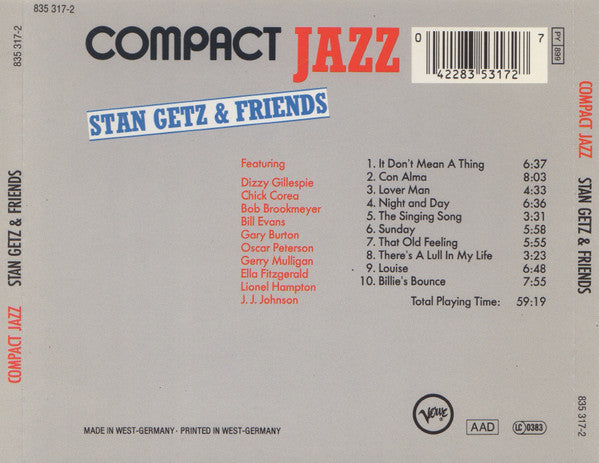Stan Getz & Friends – Stan Getz & Friends CD VG+/VG+