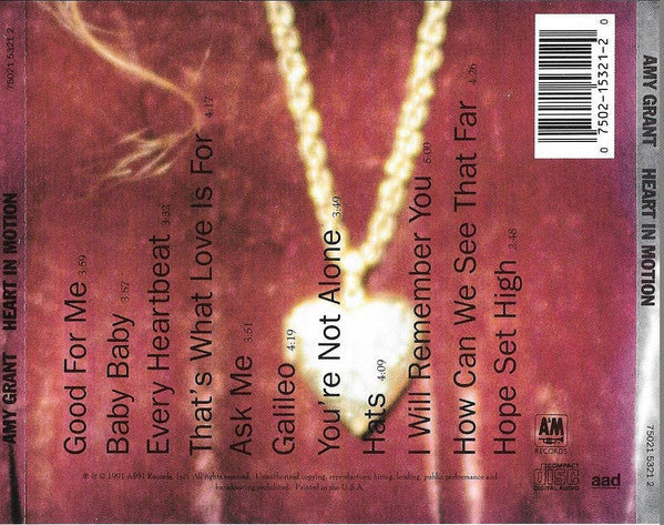 Amy Grant – Heart In Motion CD VG+/VG+