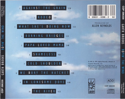 Garth Brooks – Ropin' The Wind CD VG+/VG+