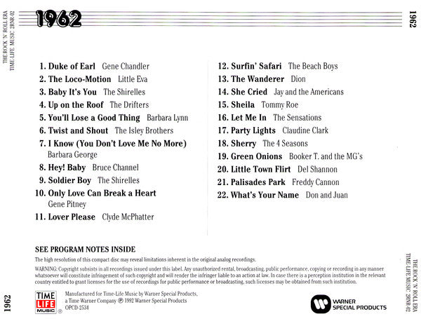 Various – The Rock 'N' Roll Era 1962 CD Mint Condition
