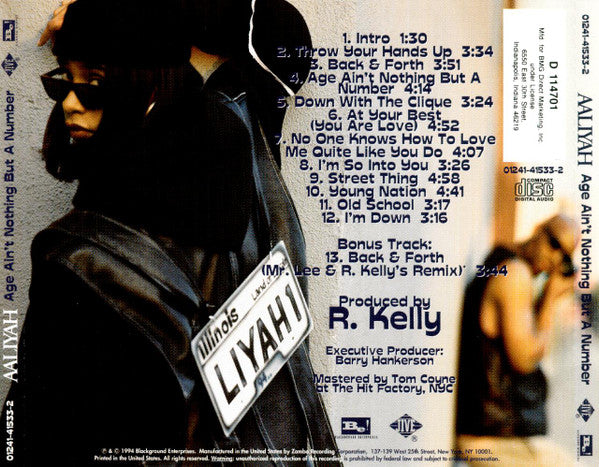 Aaliyah – Age Ain't Nothing But A Number CD VG+/VG+