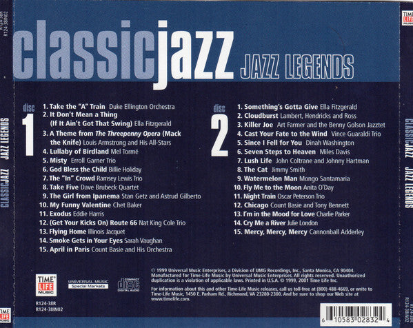 Various – Classic Jazz: Jazz Legends 2 x CD