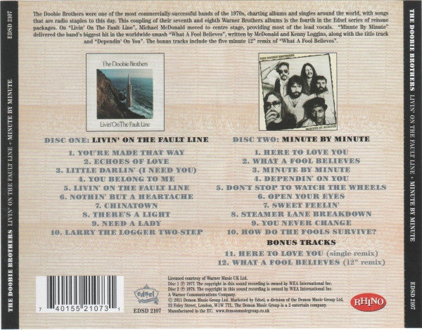 The Doobie Brothers – Livin' On The Fault Line + Minute By Minute 2 x CD VG+/VG+