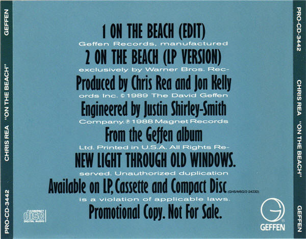 Chris Rea – On The Beach CD VG+/VG+