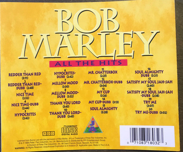Bob Marley ‎– All The Hits CD VG+/VG+