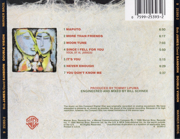 Bob James / David Sanborn – Double Vision CD VG/VG