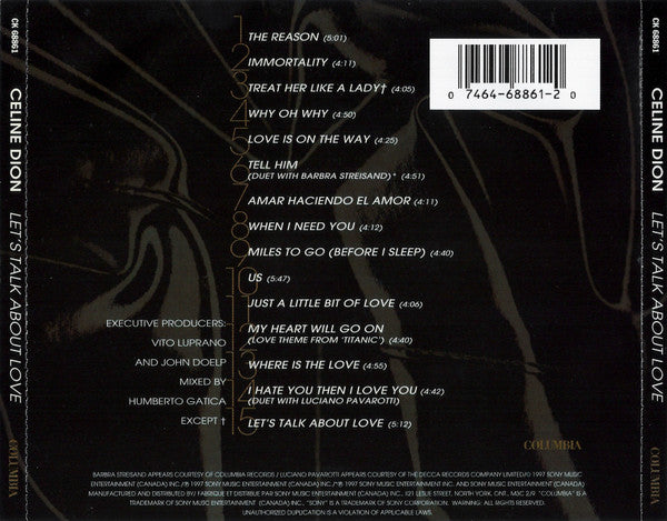 Celine Dion – Let's Talk About Love CD VG+/VG+
