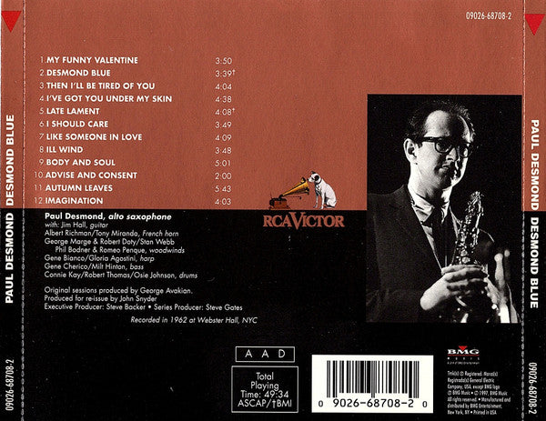 Paul Desmond – Desmond Blue CD VG+/VG+
