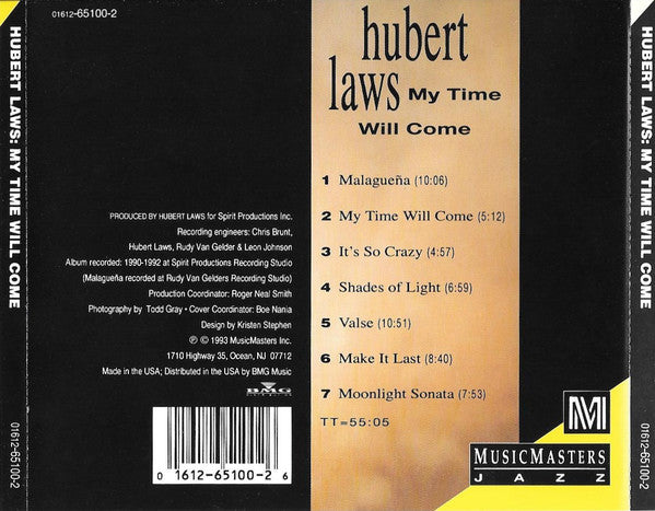 Hubert Laws – My Time Will Come CD VG+/VG+