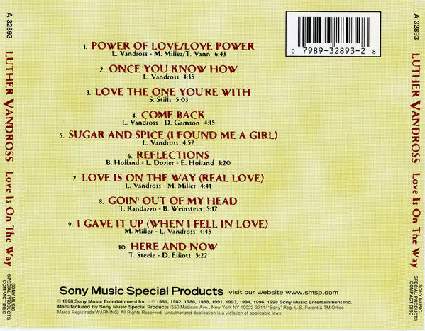 Luther Vandross – Love Is On The Way CD Mint Condition