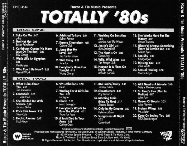 Various – Totally '80s 2 x CD VG+/VG+