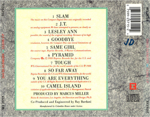 David Sanborn – Close-Up CD VG+/VG+
