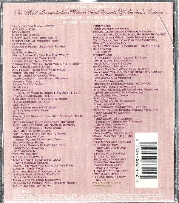 Barbra Streisand ‎– Just For The Record... 4 x CD Box Set