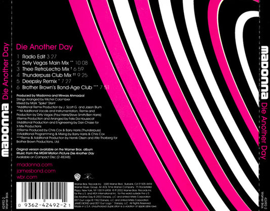 Madonna ‎– Die Another Day CD VG+/VG+