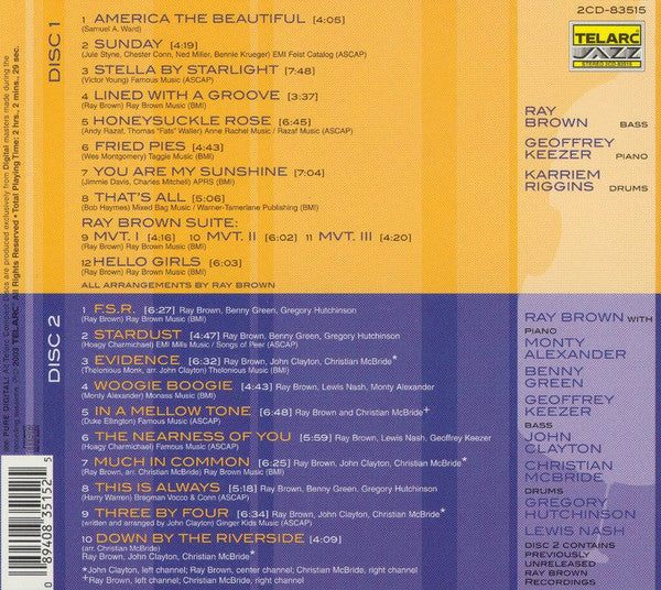 Ray Brown – Walk On - The Final Ray Brown Trio Recording 2 x CD VG+/VG+