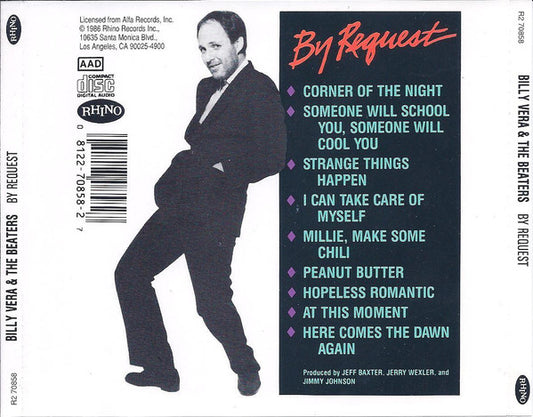 Billy Vera & The Beaters – By Request (The Best Of Billy Vera & The Beaters) CD Mint Condition