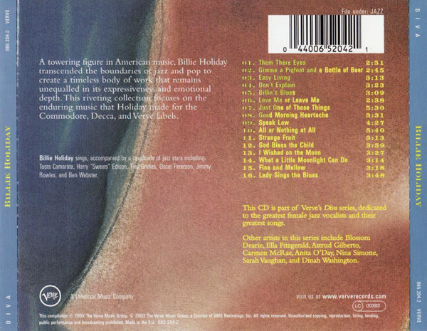 Billie Holiday – Billie Holiday CD VG+/VG+