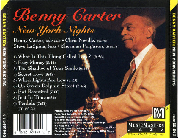 Benny Carter – New York Nights CD VG+/VG+