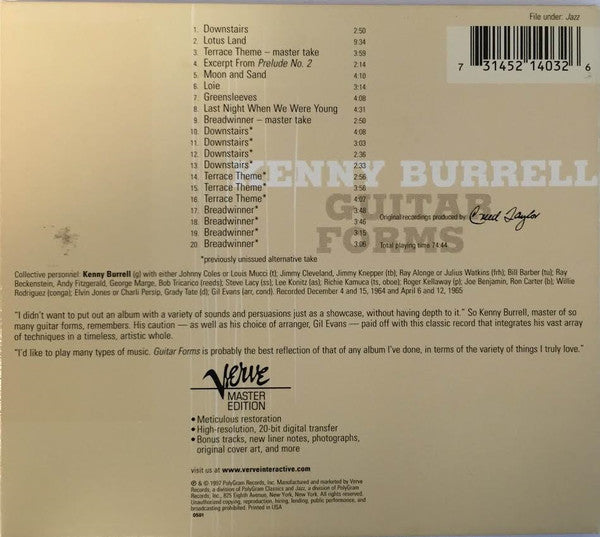Kenny Burrell – Guitar Forms CD VG+/VG+