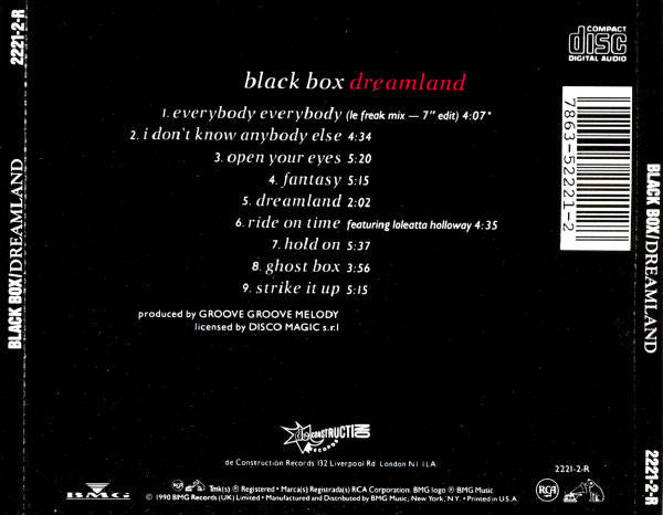 Black Box – Dreamland CD VG+/VG+