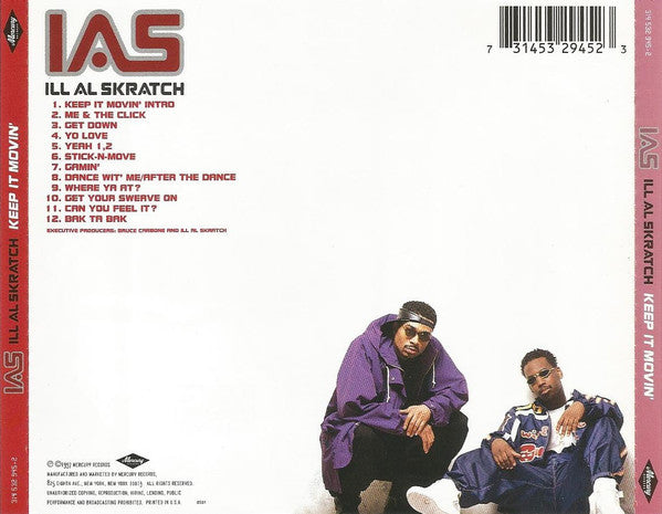 Ill Al Skratch ‎– Keep It Movin' CD Mint Condition
