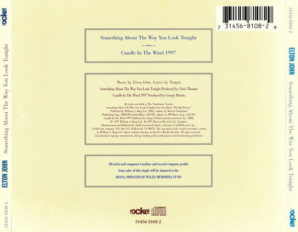 Elton John – Something About The Way You Look Tonight / Candle In The Wind 1997 CD NM