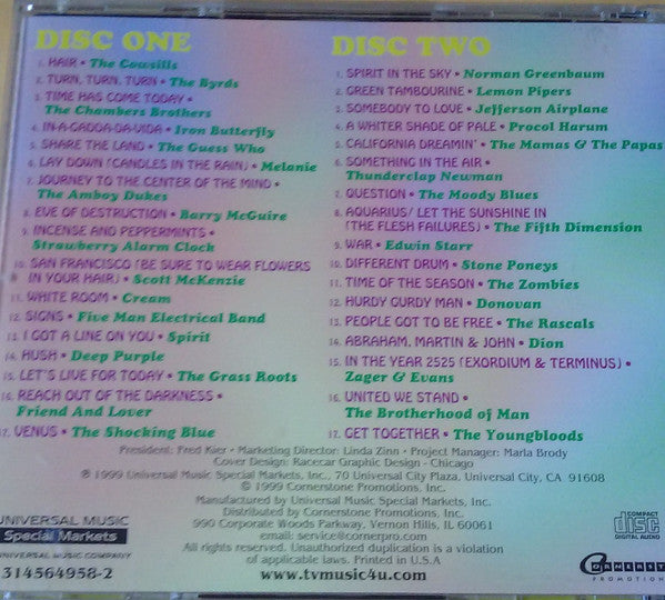Various ‎– Spirit Of The 60's 2 x CD VG/VG