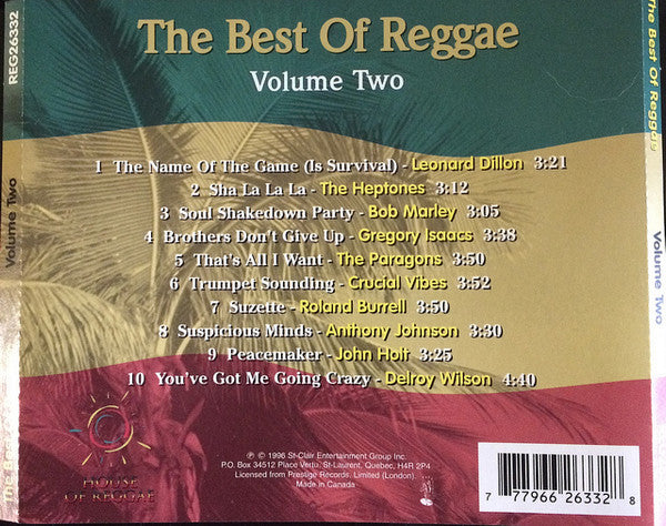 Various ‎– The Best Of Reggae - Volume Two CD VG/+VG+