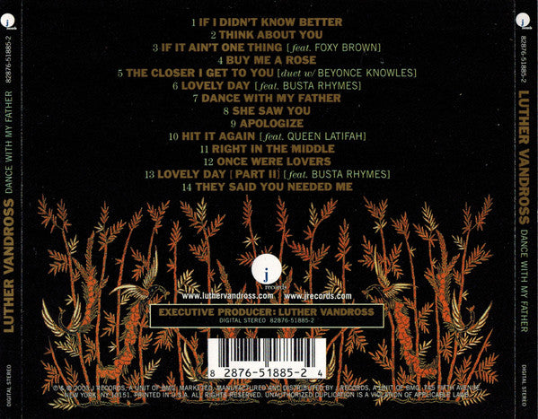 Luther Vandross – Dance With My Father CD VG+/VG+