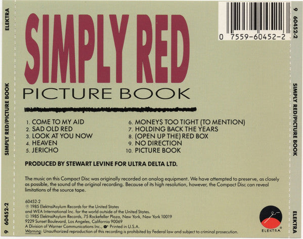 Simply Red ‎– Picture Book CD Mint Condition