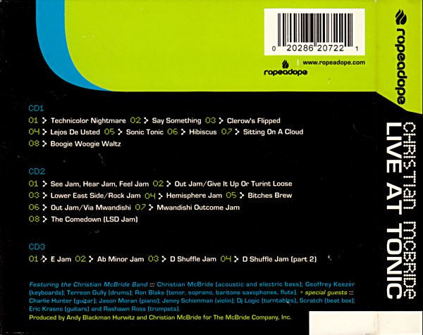 Christian McBride ‎– Live At Tonic 3 x CD VG+/VG+