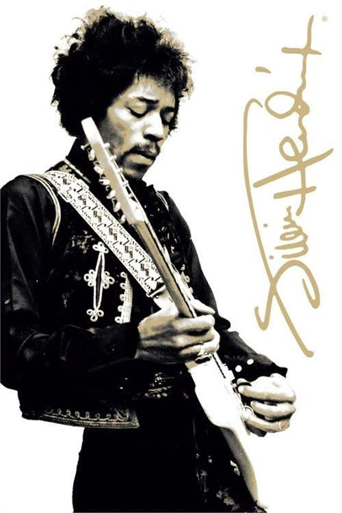 Jimi Hendrix-B&W Poster